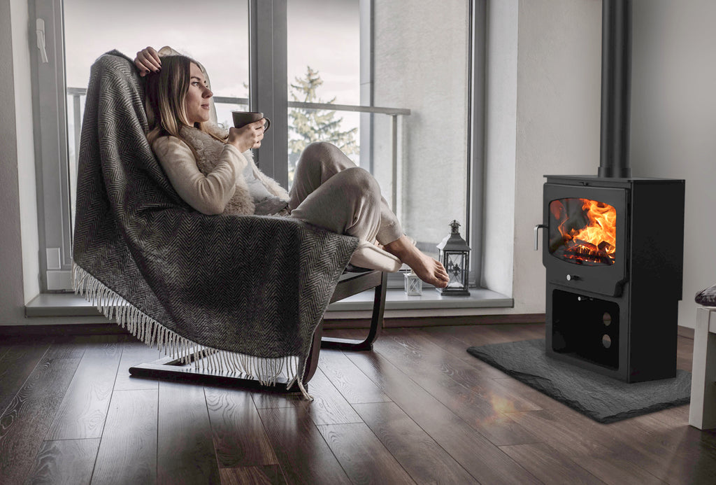 5kW Wood Burning Stove — Saltfire ST-X Wide Log Burner