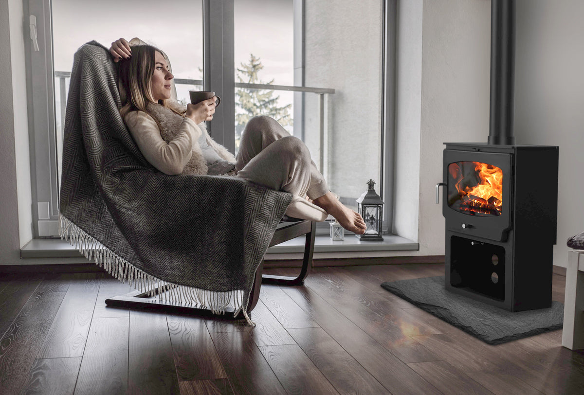 5kW Wood Burning Stove — Saltfire ST-X Wide Log Burner