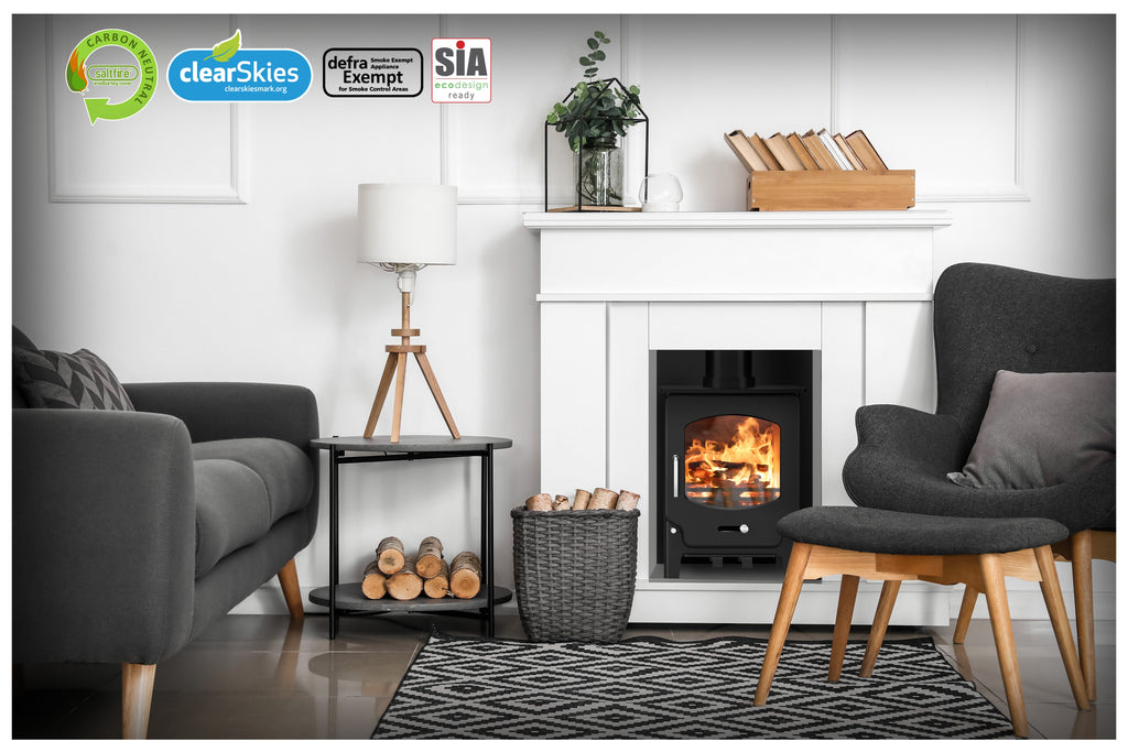 4.1kW Small Wood Burning Stove — Saltfire ST-X4 Log Burner, DEFRA Exempt
