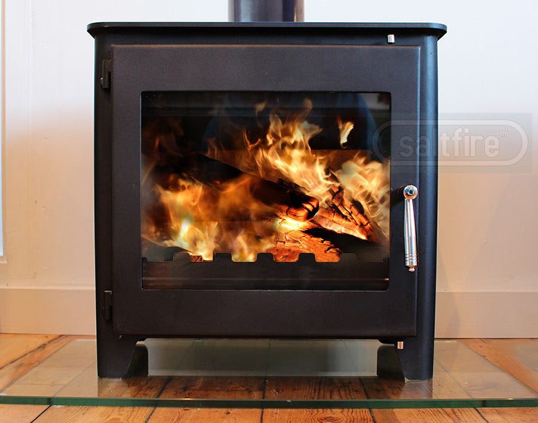 7.3kW Wood Burning Stove — Saltfire ST3 Log Burner, DEFRA Exempt