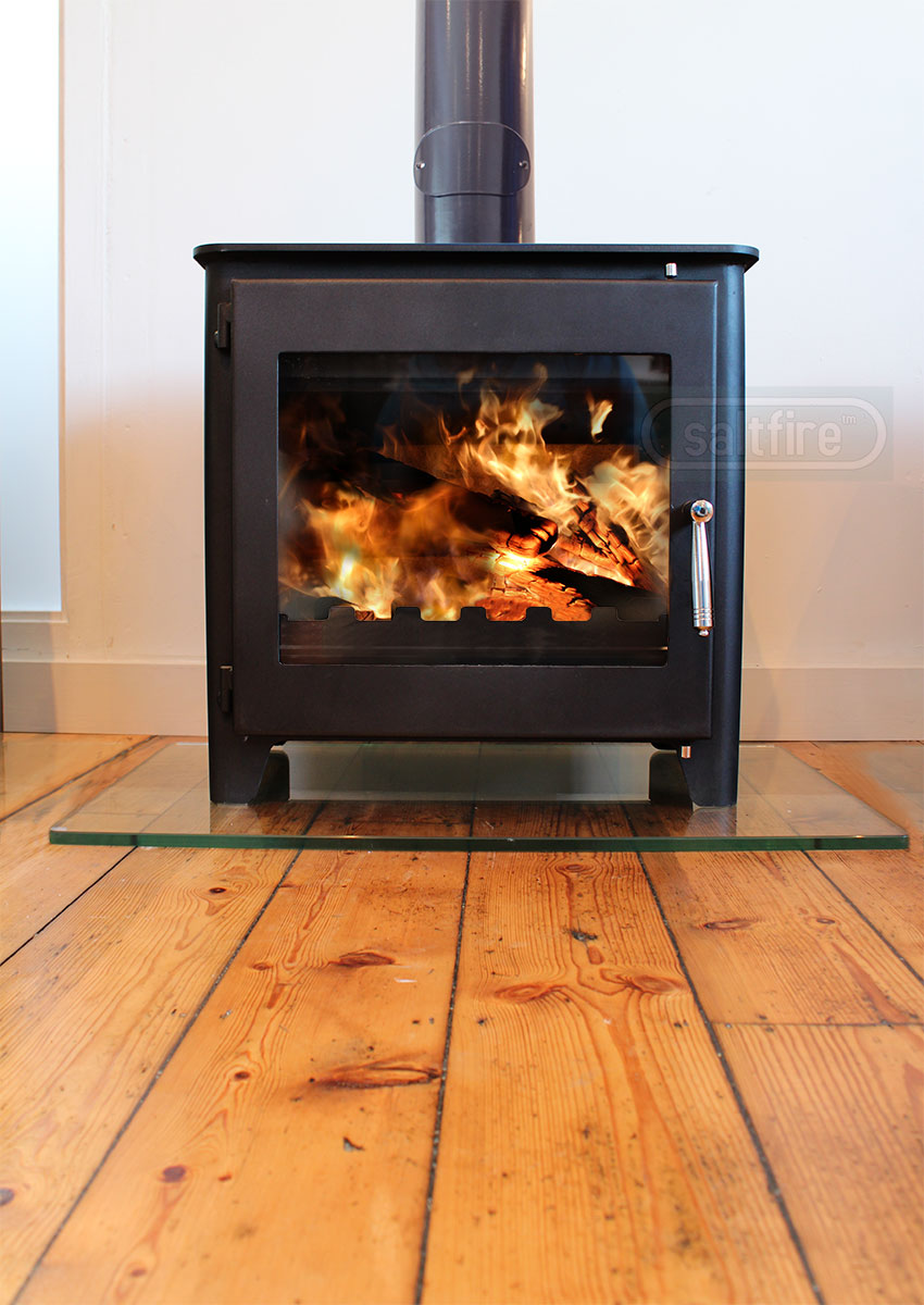 7.3kW Wood Burning Stove — Saltfire ST3 Log Burner, DEFRA Exempt