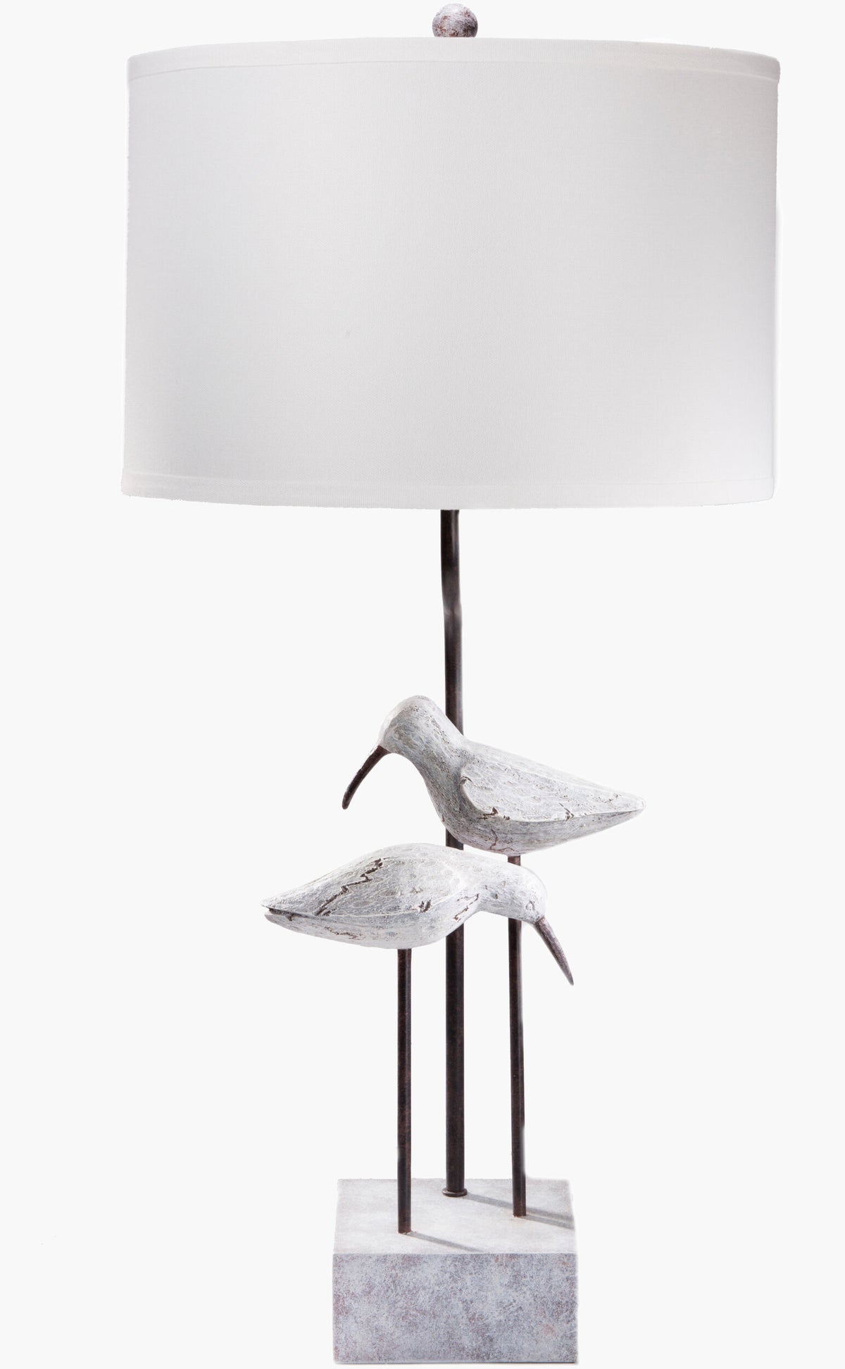 Seagull 31" Resin Table Lamp, Hand Painted Black