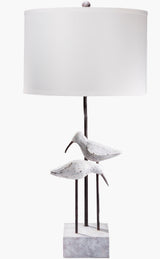 Seagull 31" Resin Table Lamp, Hand Painted Black
