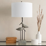Seagull 31" Resin Table Lamp, Hand Painted Black