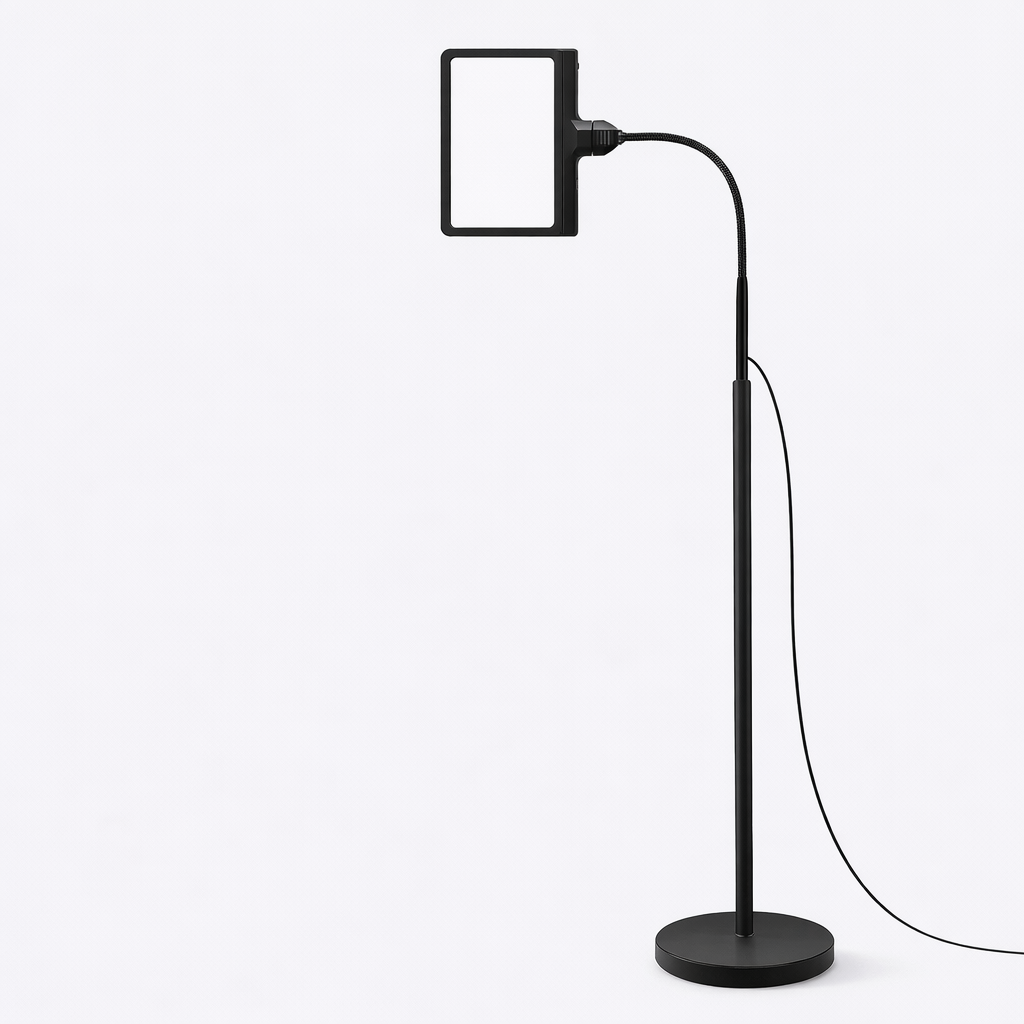 LED Floor Lamp With Magnifying Lens For Reading