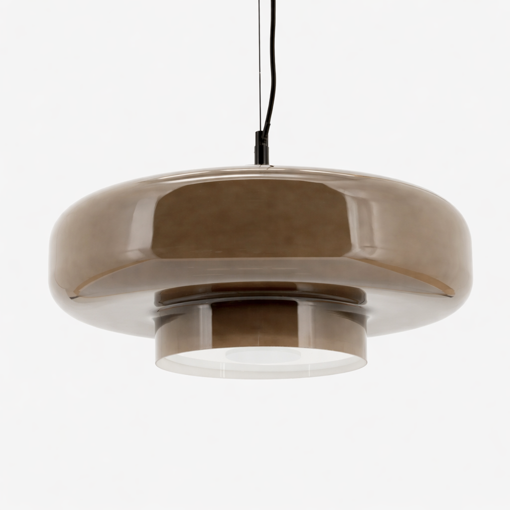 Glass Pendant Lamp With Rounded Shade