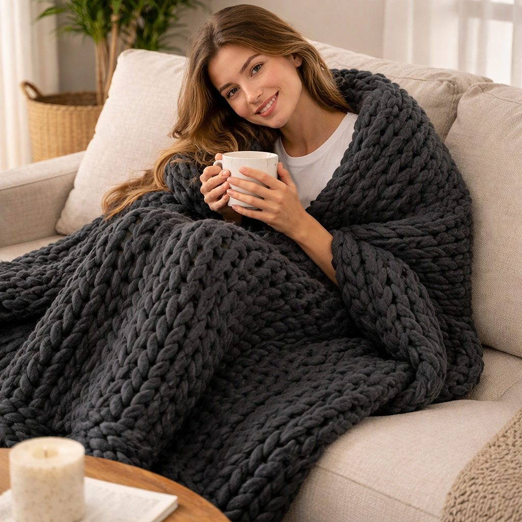 Knitted All-Season Weighted Blanket