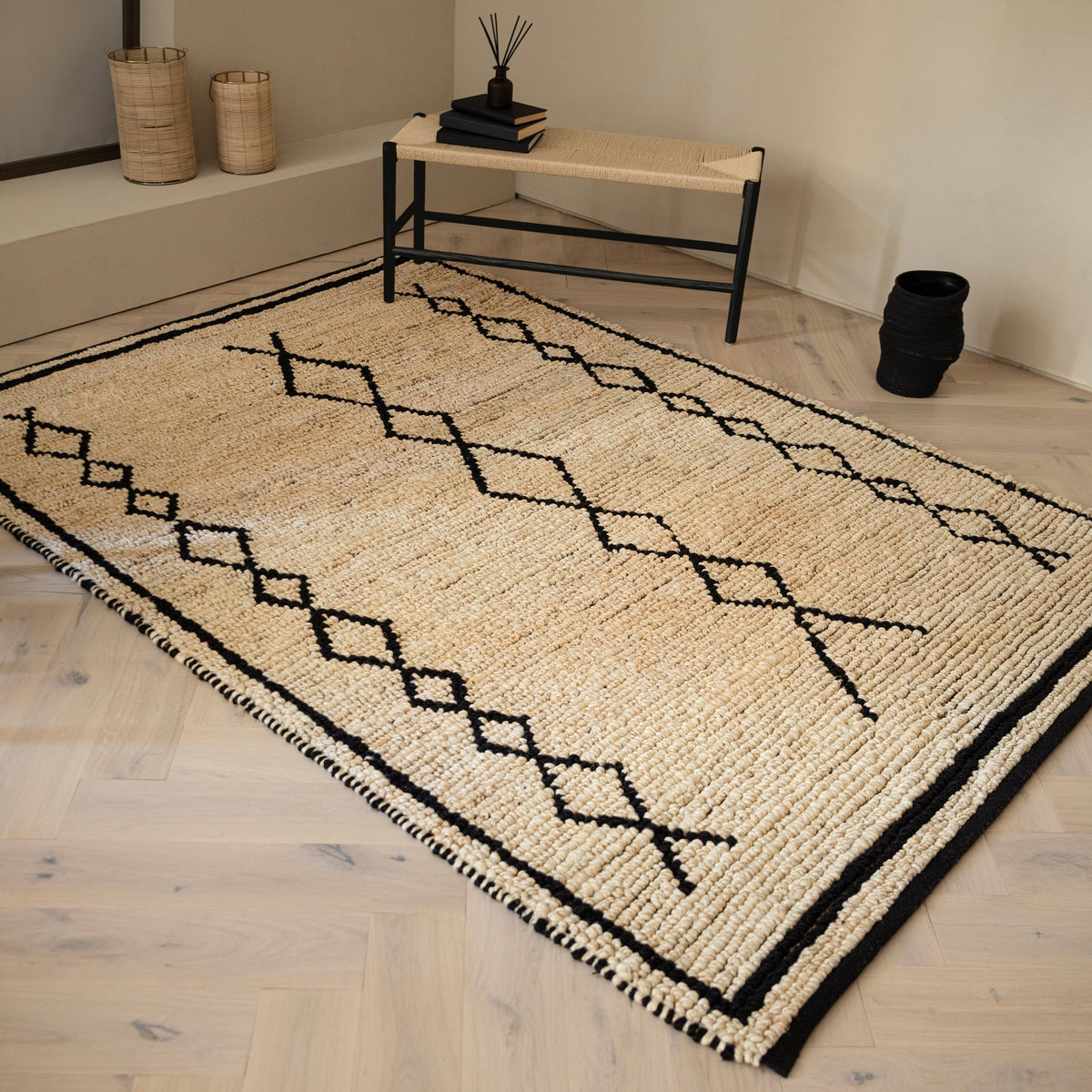 Souk Rug styled in a living room