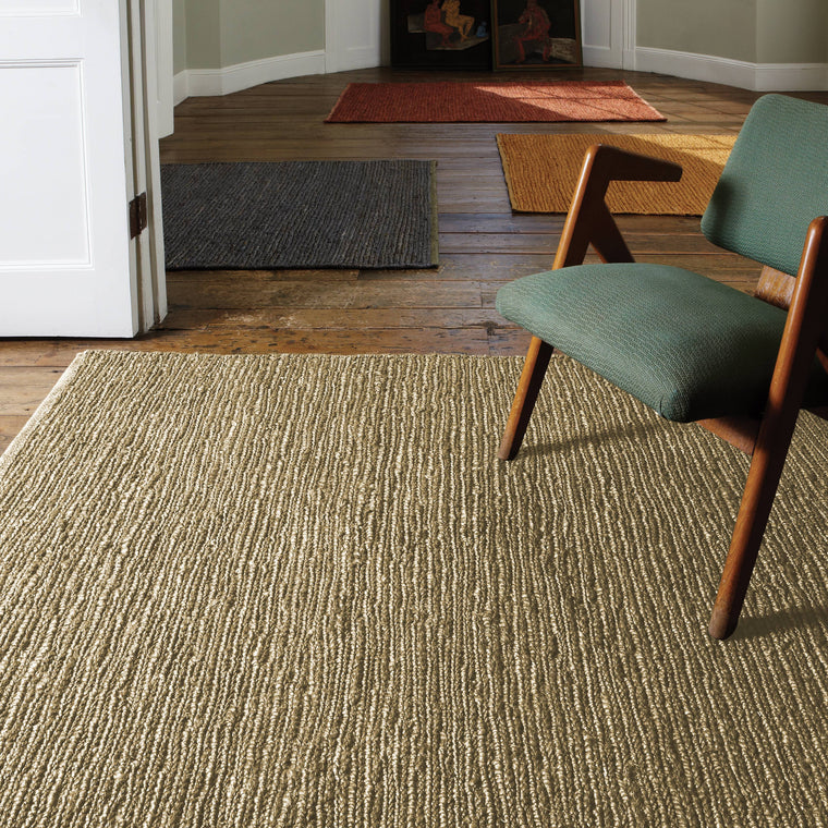 Natural jute fibre — Jute Living Room Rug — Flatweave, Hand Woven, Natural, Soumak
