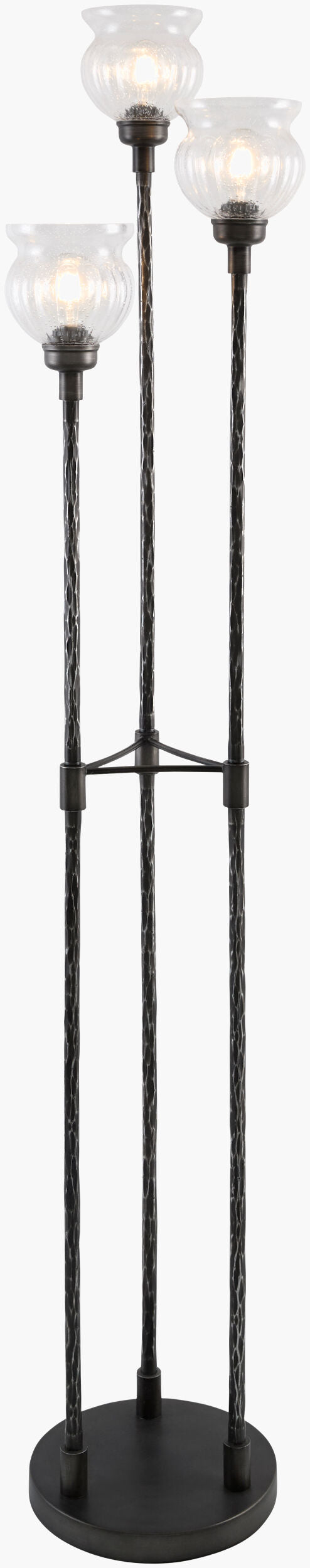 Sergio 68" Iron Floor Lamp, Painted Silver Gray