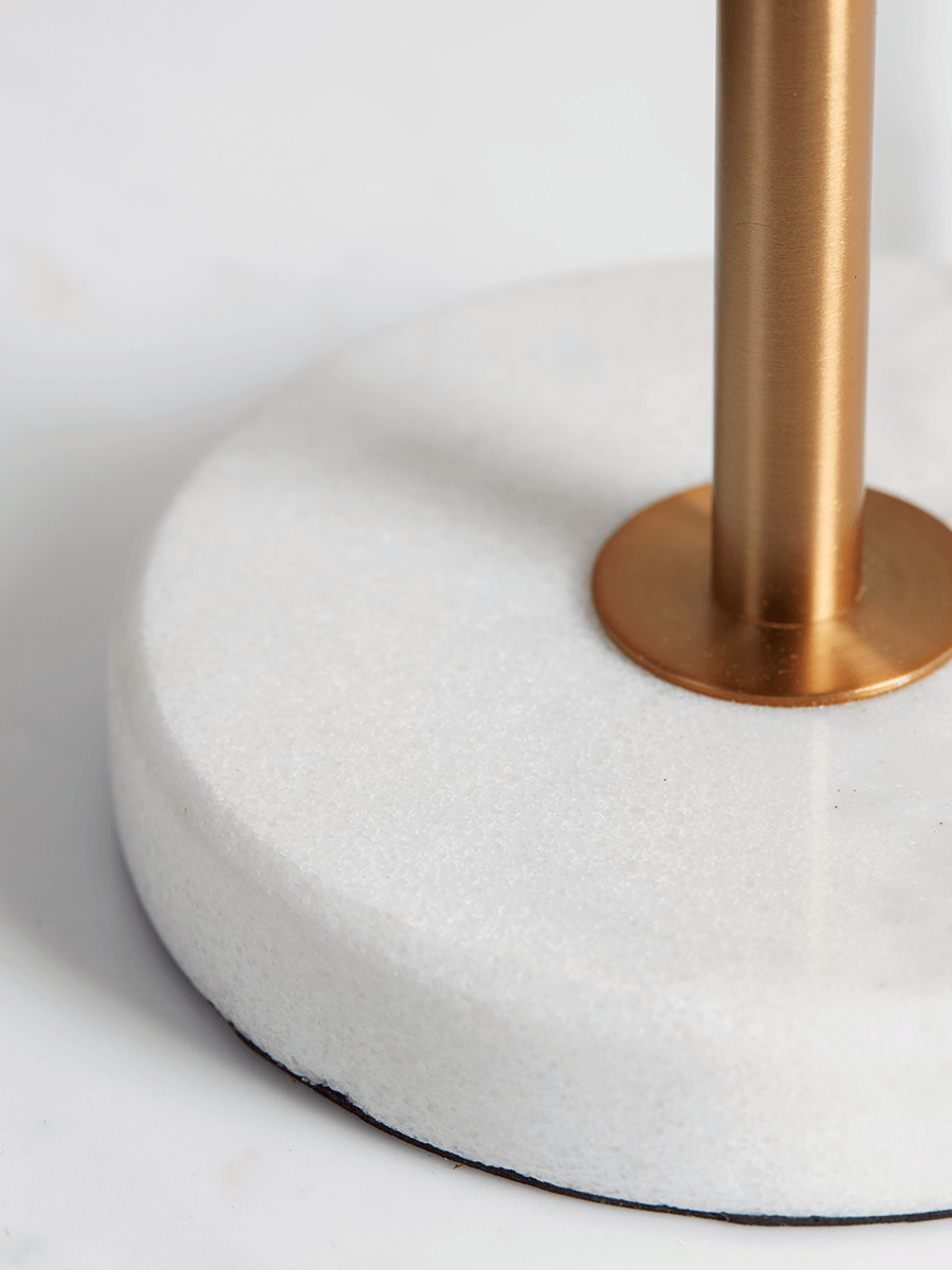 Table Lamp with White Glass and Marble