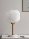 Table Lamp with White Glass and Marble