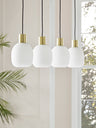 Four Pendant Lamps with Frosted Glass
