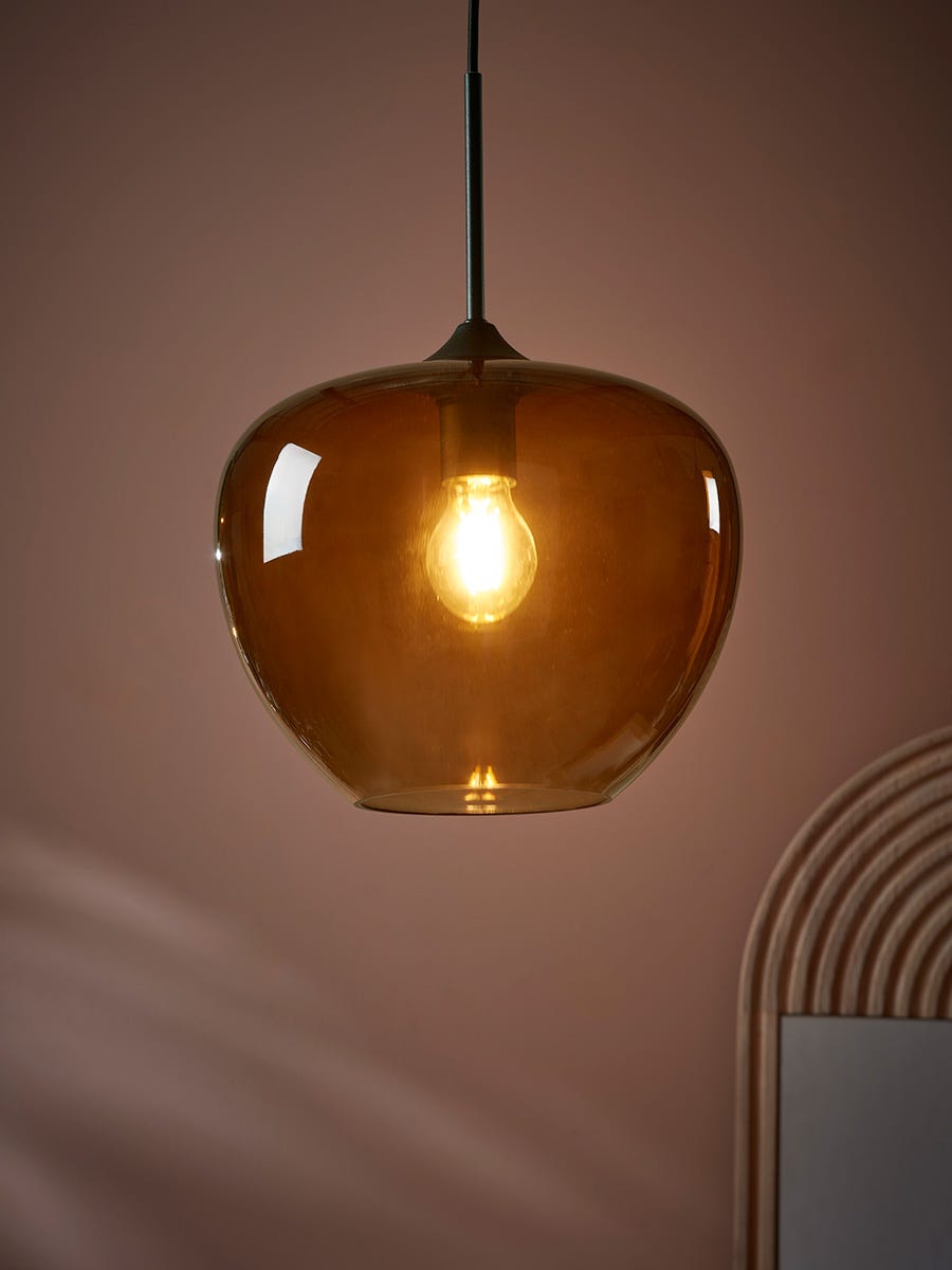 Mia Pendant Lamp - Amber Glass