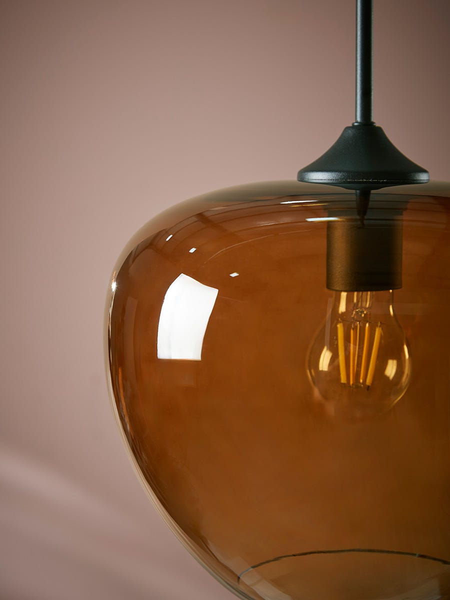 Mia Pendant Lamp - Amber Glass