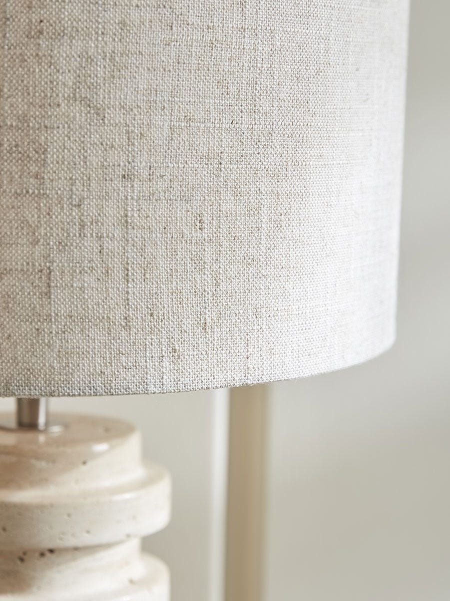 Table Lamp Made of Carved Travertine