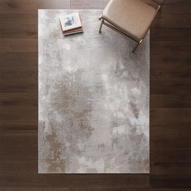 A cable-knit surface — Abstract Polypropylene Living Room Rug — High-Low Pile, Stellar