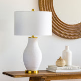 Steve 28" fabric Table Lamp, Textured White