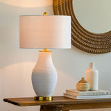 Steve 28" fabric Table Lamp, Textured White