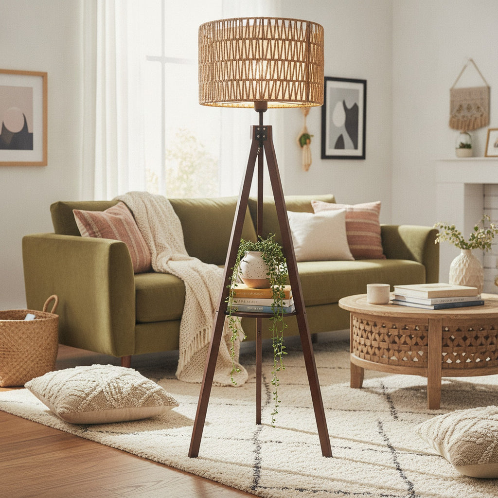 Boho Tripod Floor Lamp — styled — Maison Bruxelle