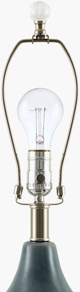 Terravi 32" Ceramic Table Lamp, Glazed Dark Green