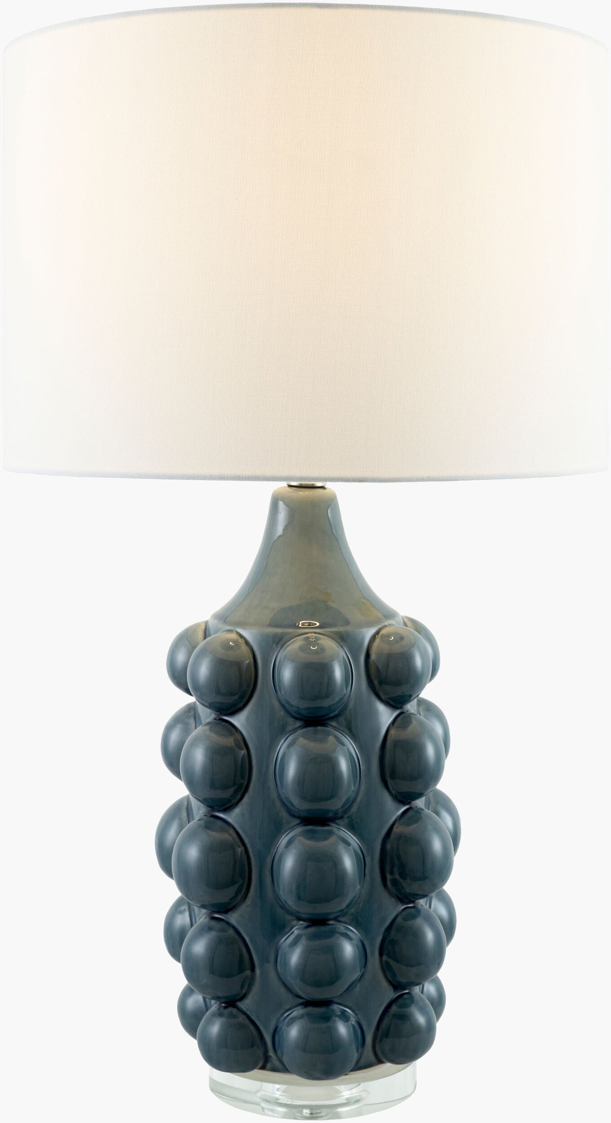 Terravi 32" Ceramic Table Lamp, Glazed Dark Green