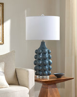 Terravi 32" Ceramic Table Lamp, Glazed Dark Green