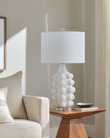 Terravi 32" Ceramic Table Lamp, Glazed White