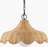 Trogir Rattan Pendant Light, Powder Coated Black
