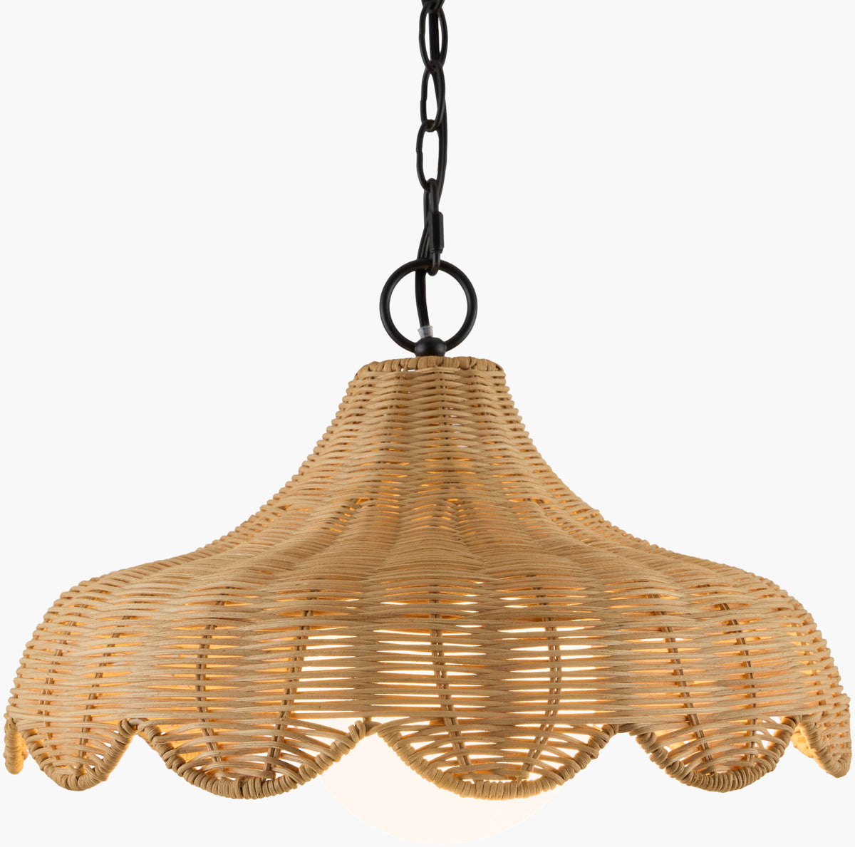 Trogir Rattan Pendant Light, Powder Coated Black