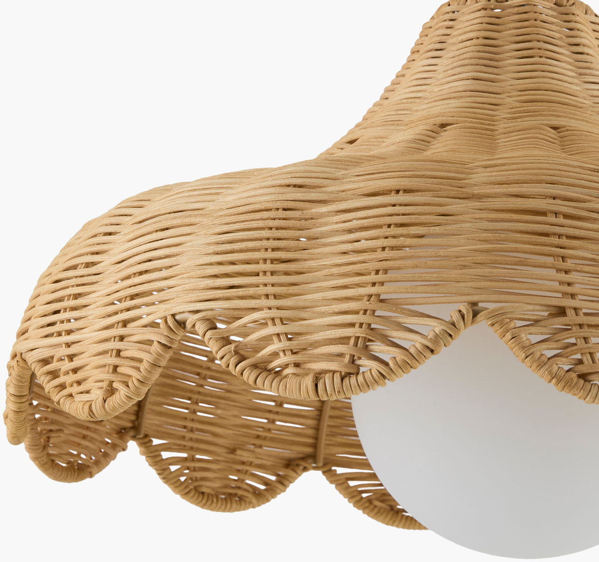 Trogir Rattan Pendant Light, Powder Coated Black