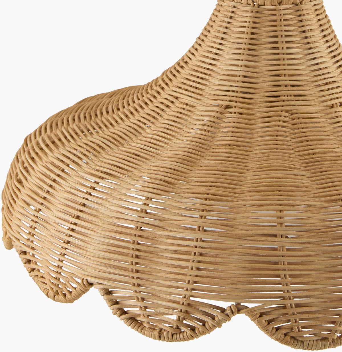 Trogir Rattan Pendant Light, Powder Coated Black