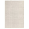 Check Wool Living Room Rug — High-Low Pile, Hand Woven, Thatch