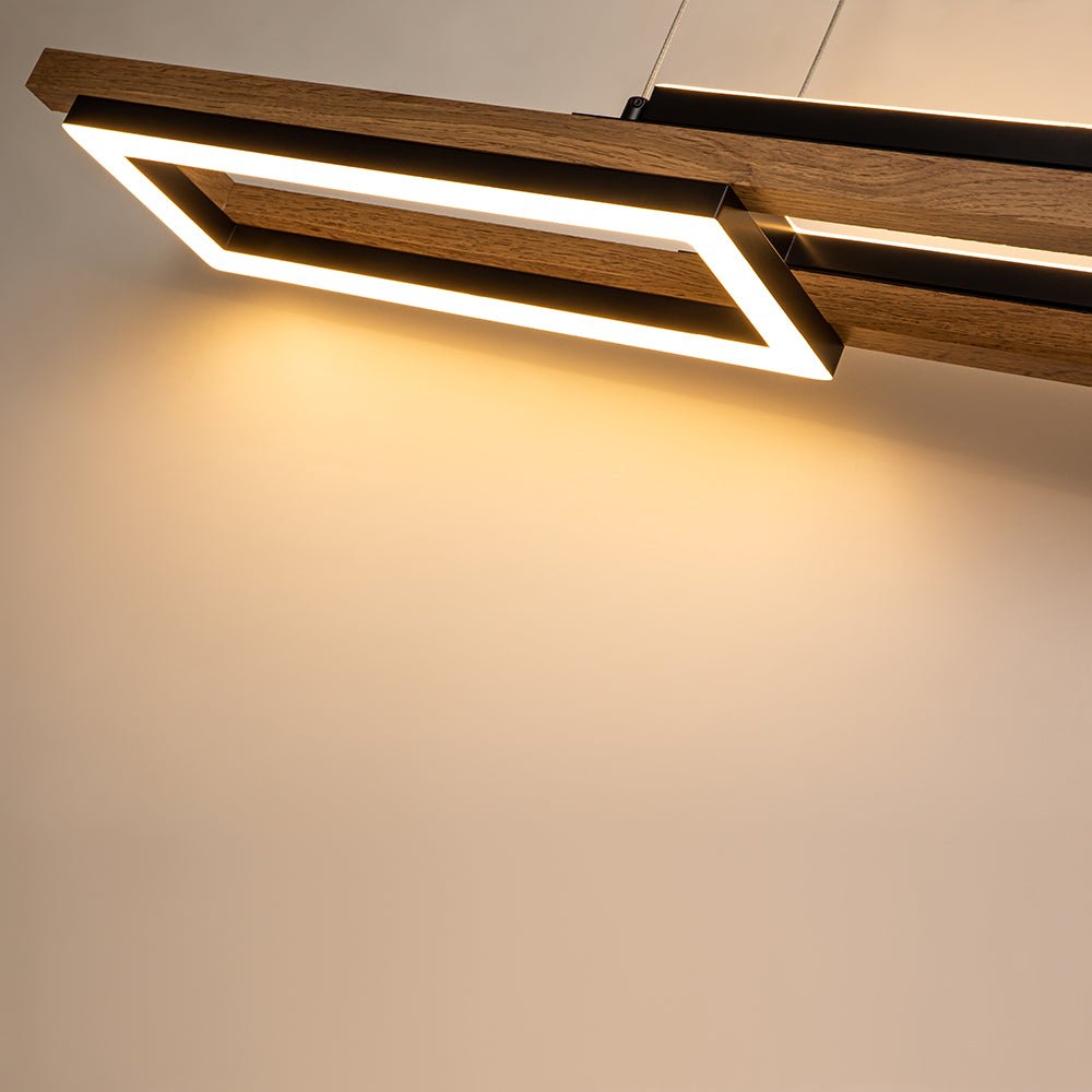 Wooden Linear LED Chandelier