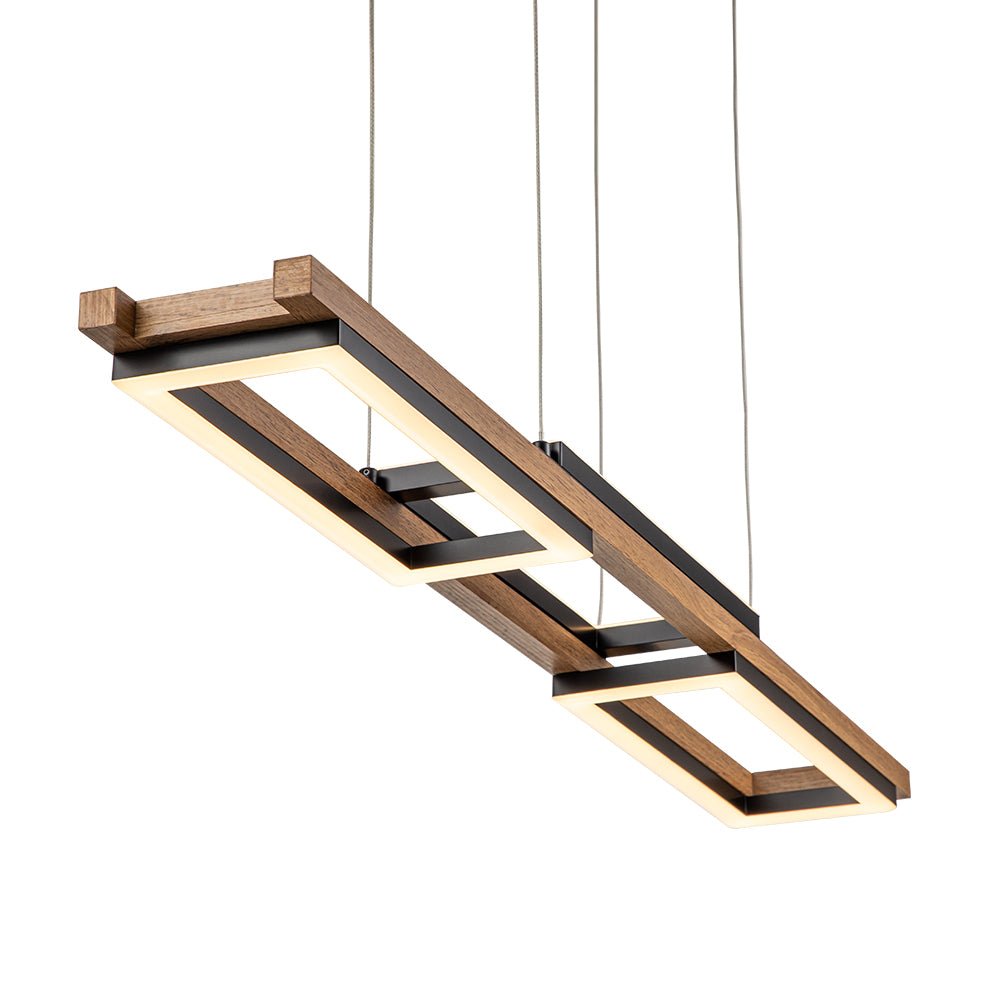 Wooden Linear LED Chandelier