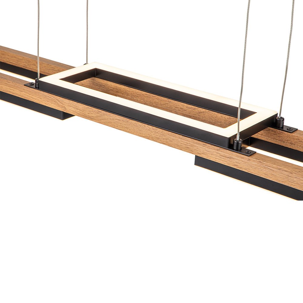 Wooden Linear LED Chandelier