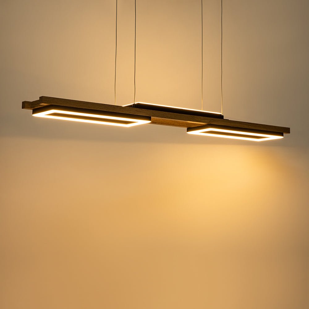Wooden Linear LED Chandelier