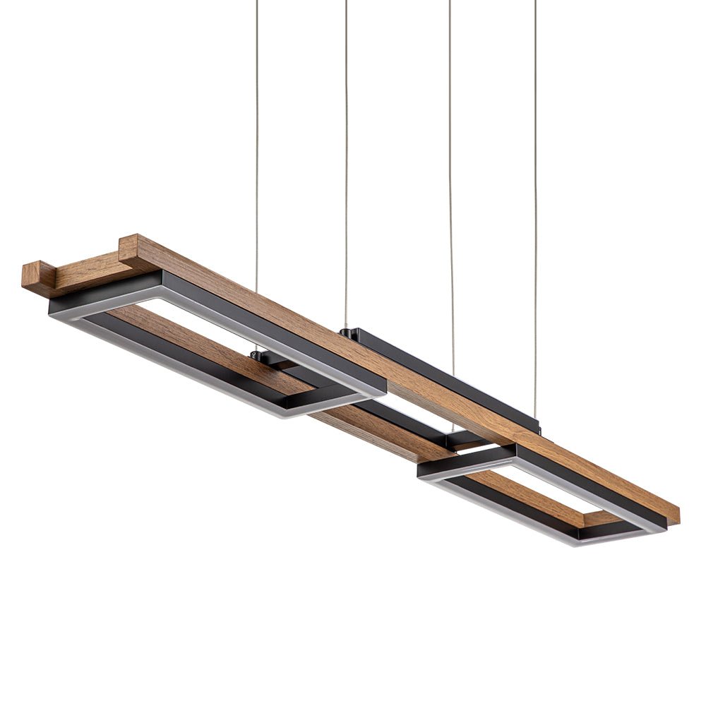 Wooden Linear LED Chandelier