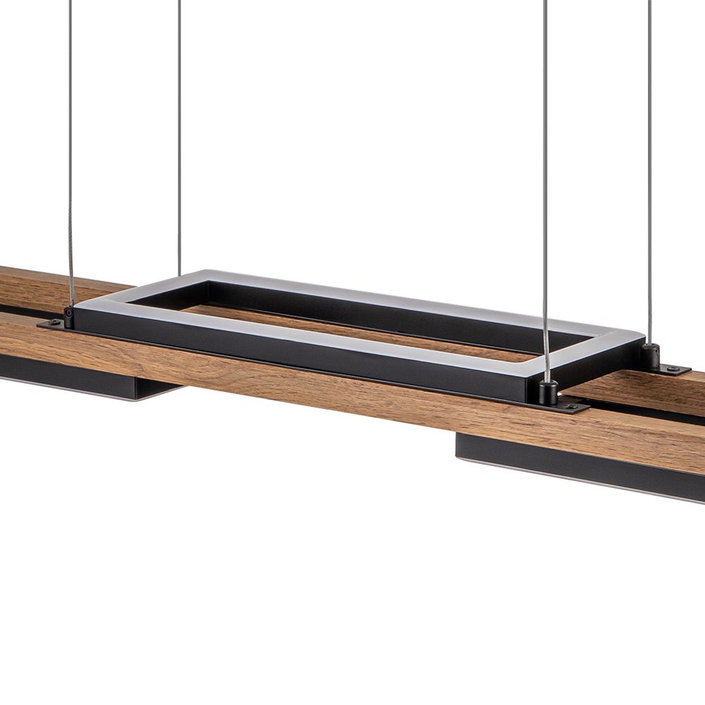 Wooden Linear LED Chandelier
