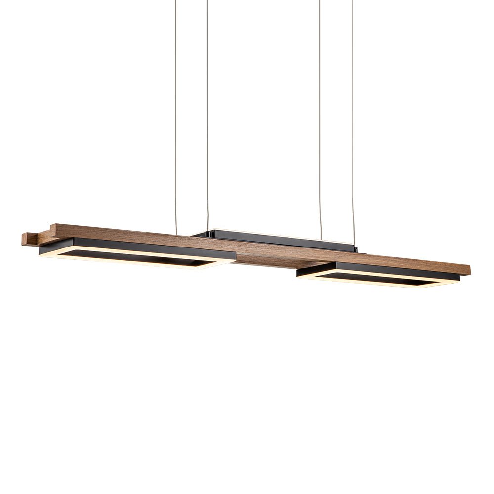 Wooden Linear LED Chandelier