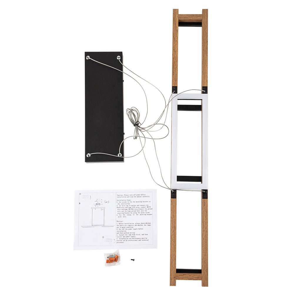 Wooden Linear LED Chandelier