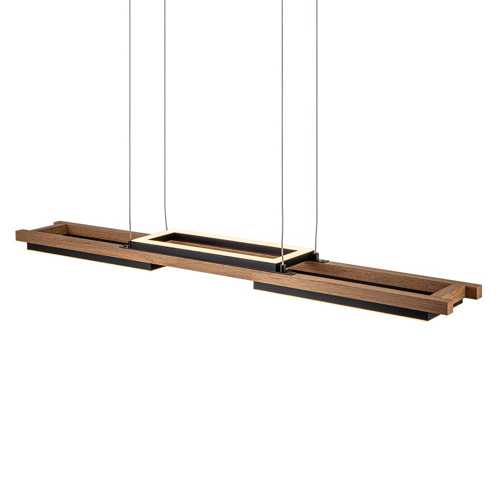 Wooden Linear LED Chandelier