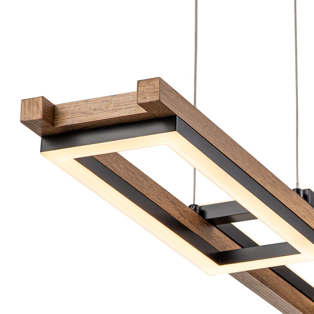 Wooden Linear LED Chandelier
