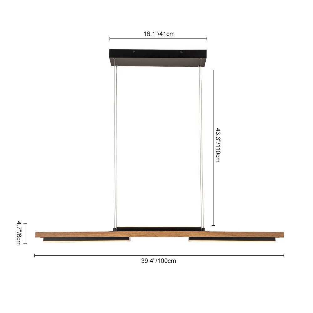 Wooden Linear LED Chandelier