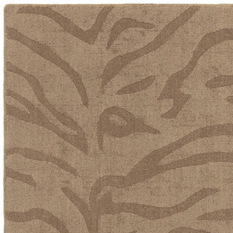 Hand woven in India — Animal Wool Living Room Rug — High-Low Pile, Hand Woven, Tigra