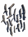 Amantii OAK - 14 Piece Media — 14 small Oak logs, 2 colors of vermiculite