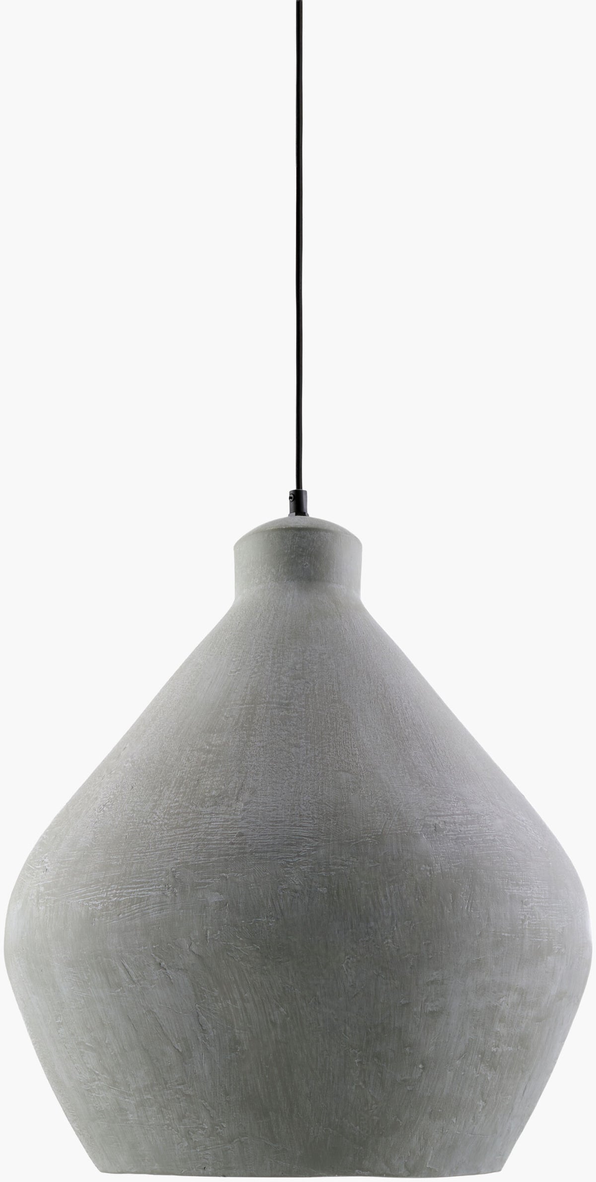 Tokarahi fabric Pendant Light, Hand Painted Gray