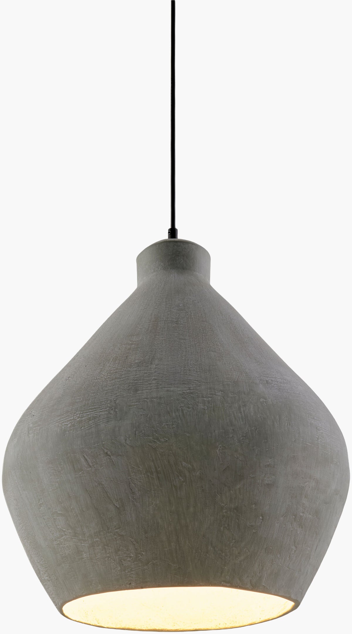 Tokarahi fabric Pendant Light, Hand Painted Gray