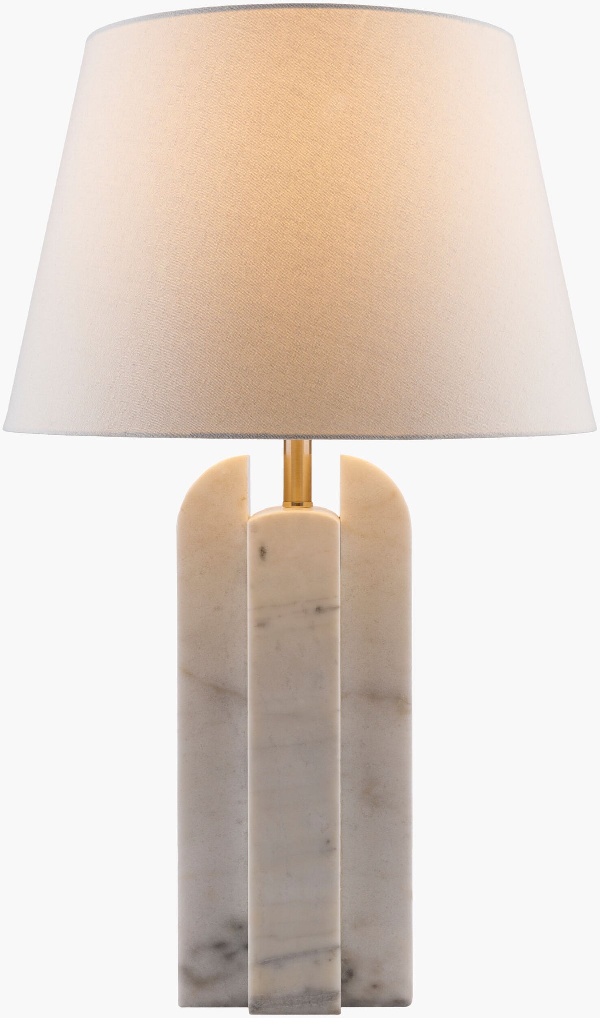 Tallado 32" Marble Table Lamp, Natural White