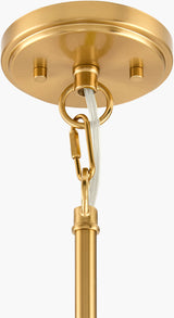 Tuliw Iron Pendant Light, Powder Coated White, Electroplated Metallic Brass